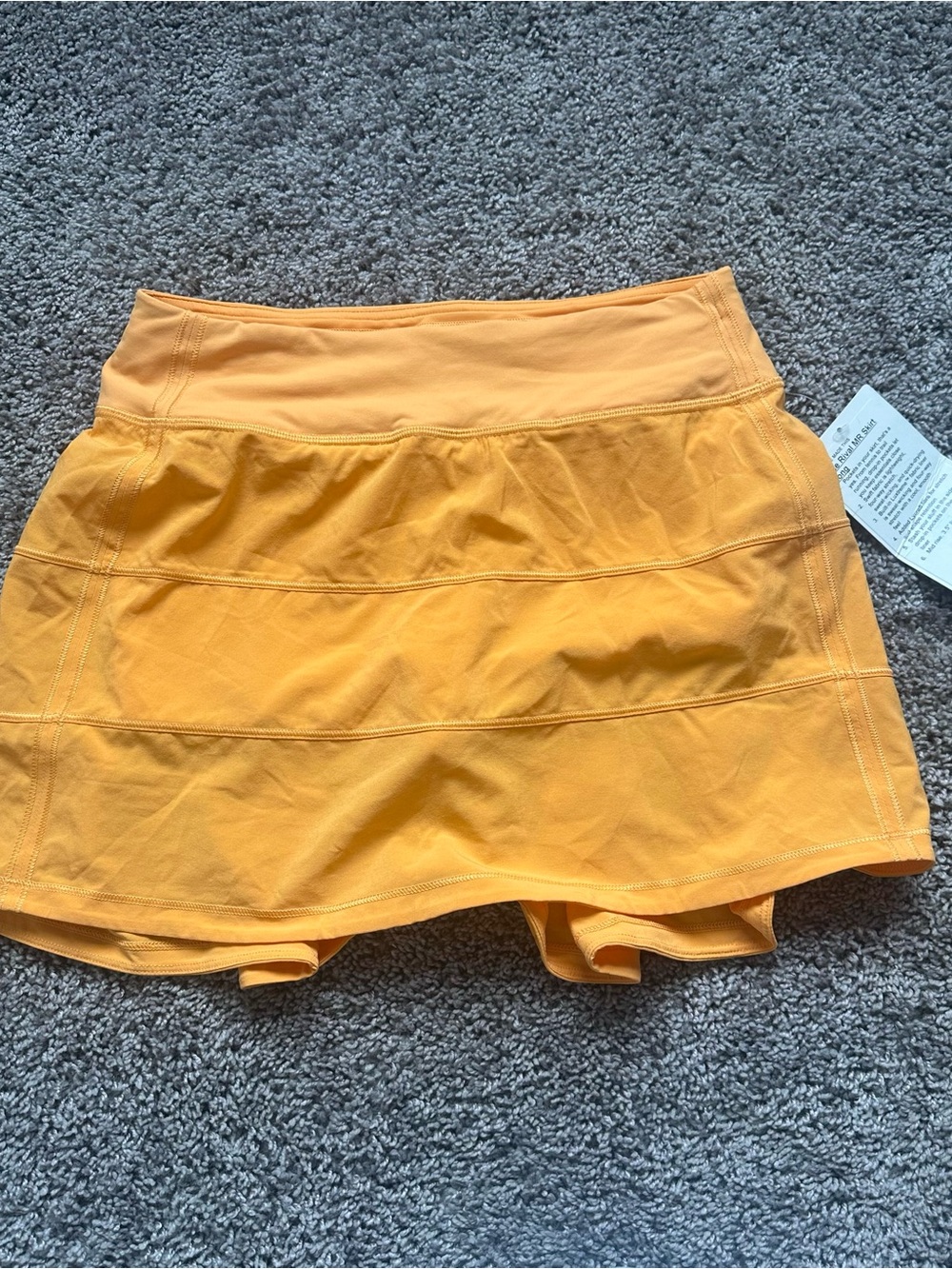 Lululemon Orange Mango Dream Pace Rival Longer Active Skirt
